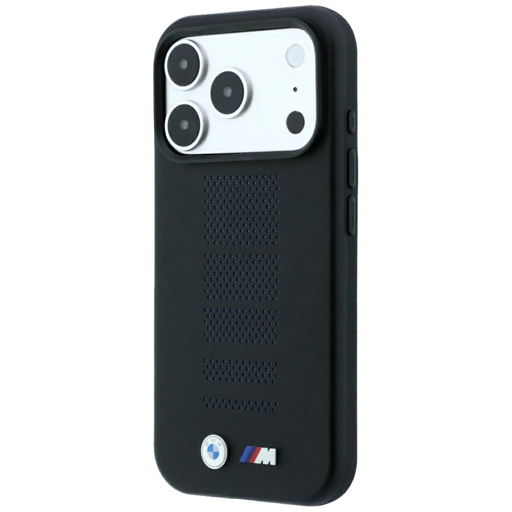 BMW M Blue Perfo Metal Logo MagSafe Case for iPhone 18 Pro Max / 17 Pro Max - Black_1