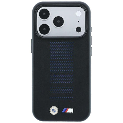 BMW M Blue Perfo Metal Logo MagSafe Case for iPhone 18 Pro Max / 17 Pro Max - Black_2