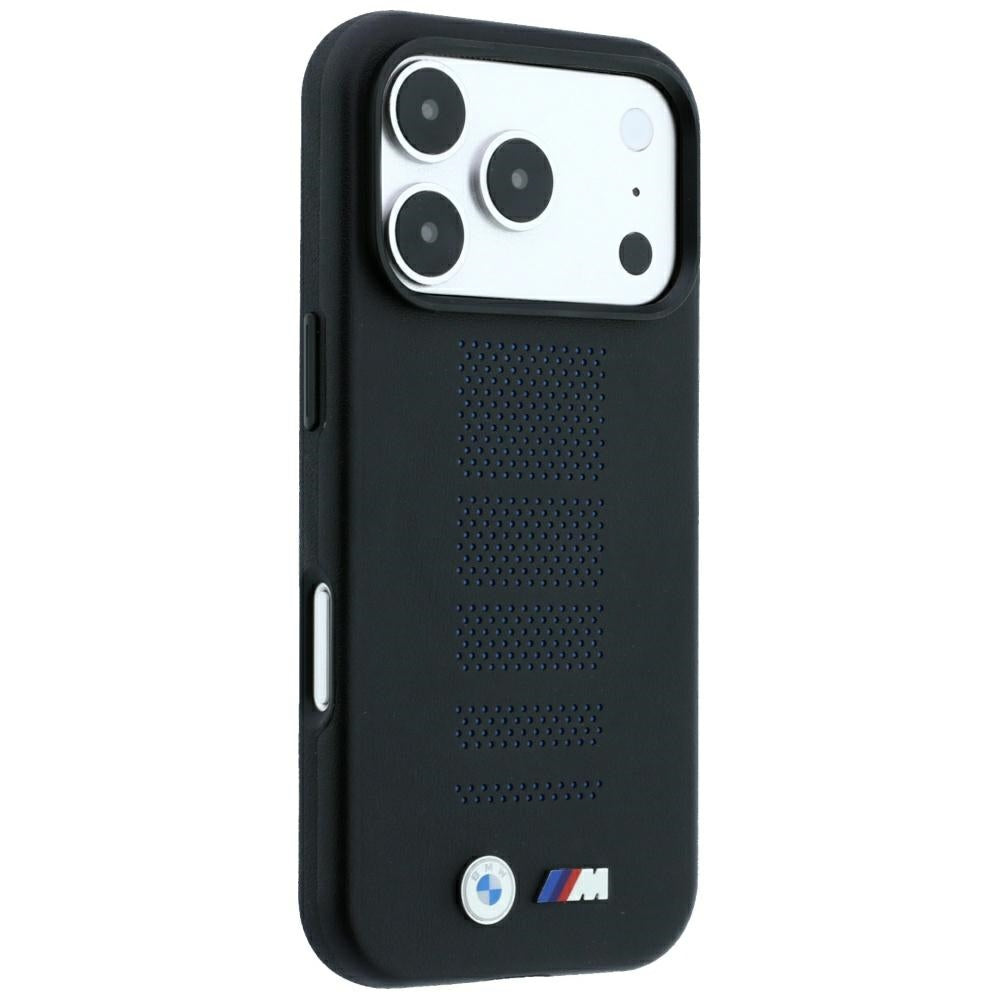 BMW M Blue Perfo Metal Logo MagSafe Case for iPhone 18 Pro Max / 17 Pro Max - Black_3