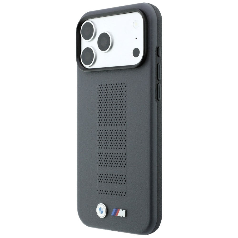 BMW M Blue Perfo Metal Logo MagSafe Case for iPhone 18 Pro Max / 17 Pro Max - Gray_1