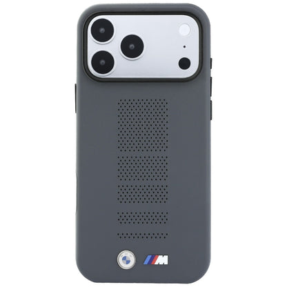 BMW M Blue Perfo Metal Logo MagSafe Case for iPhone 18 Pro Max / 17 Pro Max - Gray_2