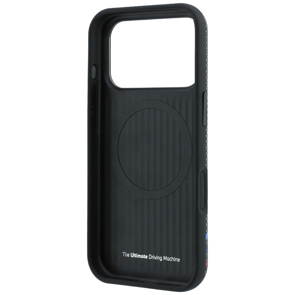 BMW M Quadrille Kevlar Print Tricolor Lines &amp; Metal Logo MagSafe Case for iPhone 18 Pro Max / 17 Pro Max - Dark Gray_6