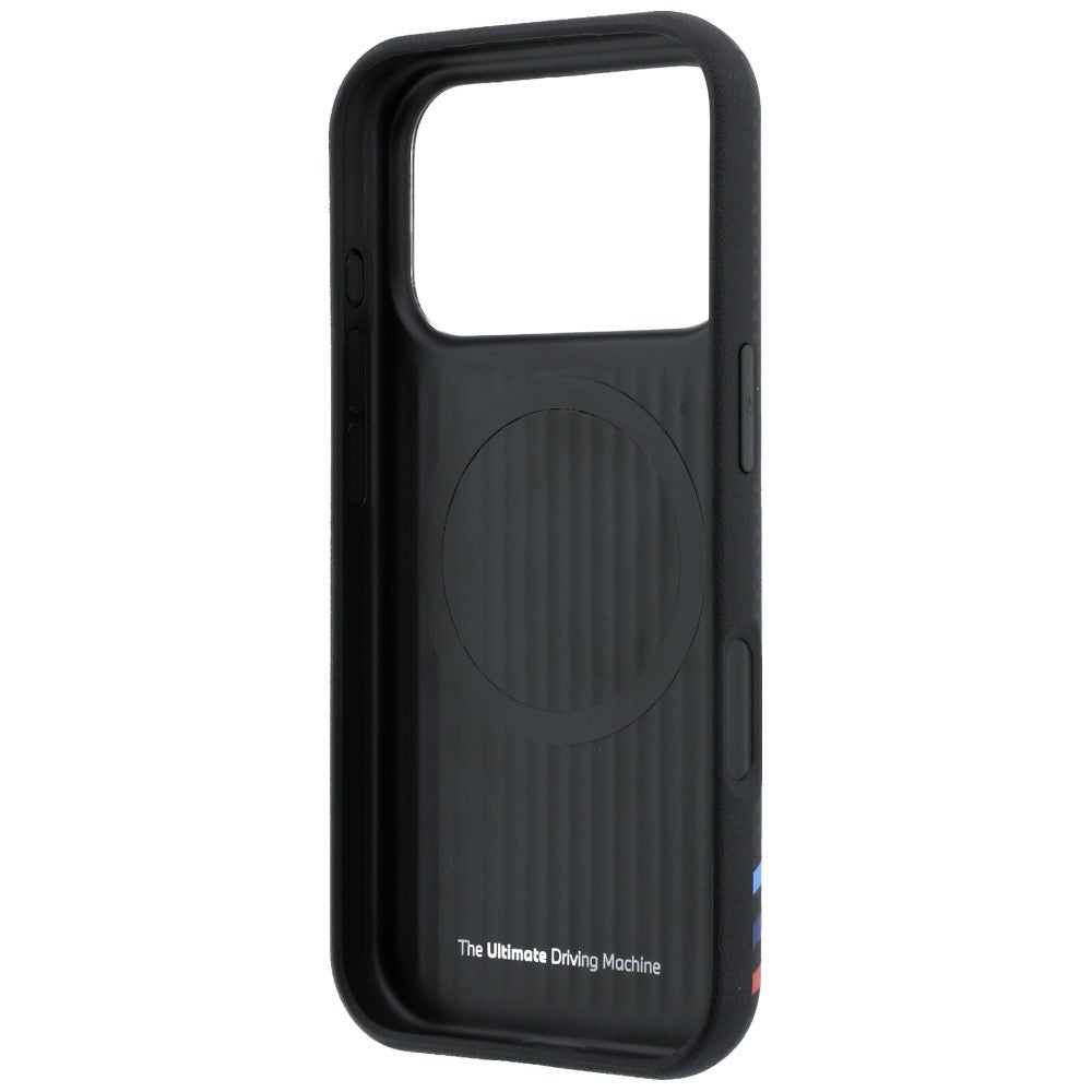 BMW M Quadrille Kevlar Print Tricolor Lines &amp; Metal Logo MagSafe Case for iPhone 18 Pro Max / 17 Pro Max - Black_6