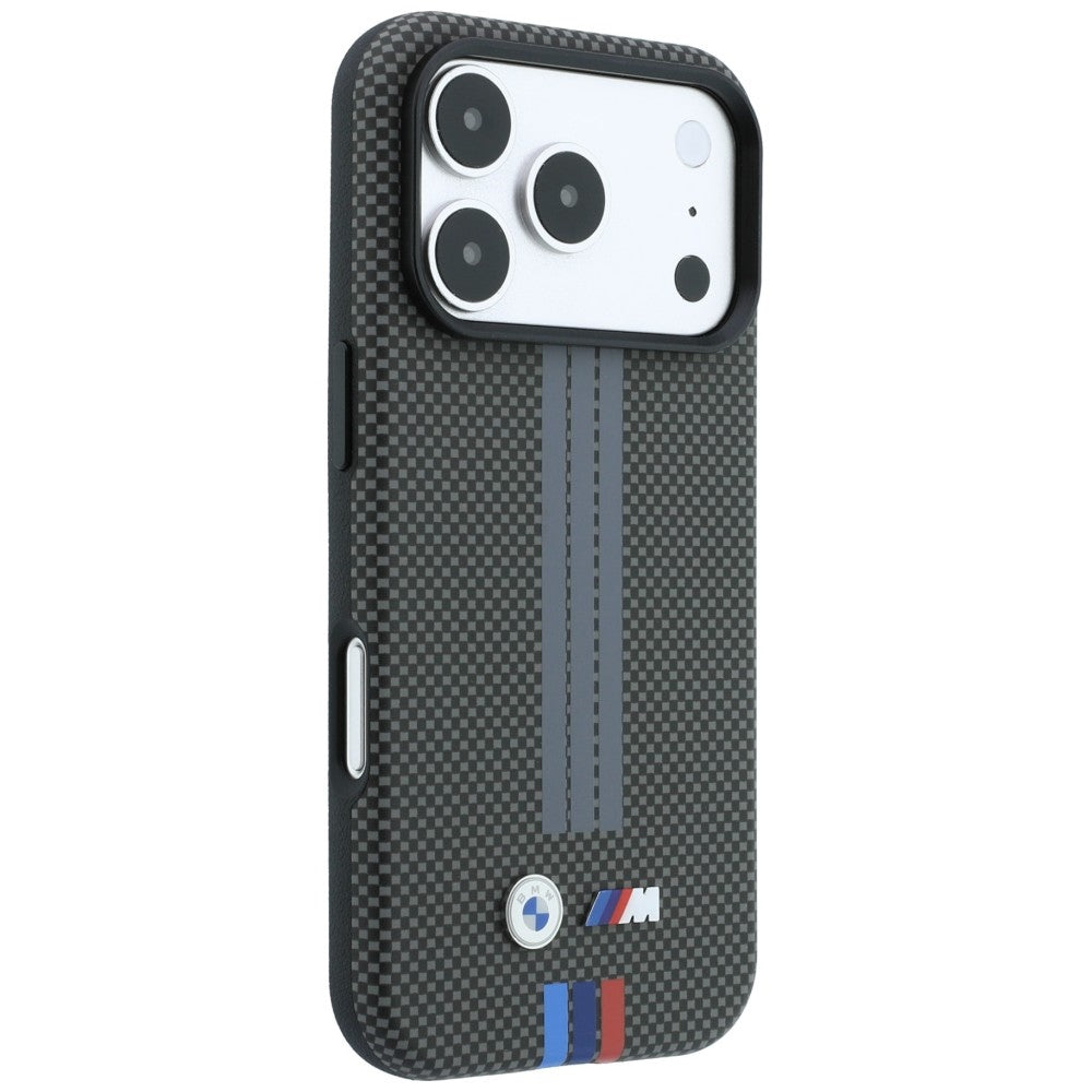 BMW M Quadrille Kevlar Tricolor Print Lines MagSafe Case for iPhone 18 Pro Max / 17 Pro Max - Dark Gray_3