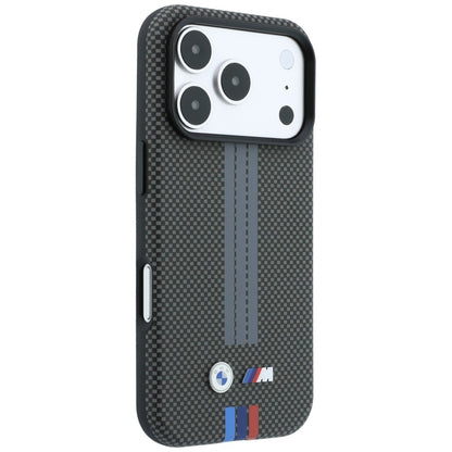 BMW M Quadrille Kevlar Tricolor Print Lines MagSafe Case for iPhone 18 Pro Max / 17 Pro Max - Dark Gray_3