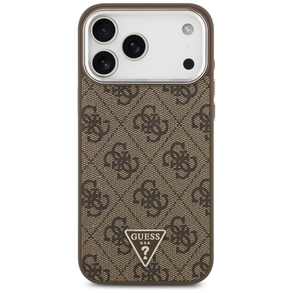Hard Case Guess 4G Triangle Logo with MagSafe for Apple iPhone 18 Pro Max / 17 Pro Max, Brown Silver_2