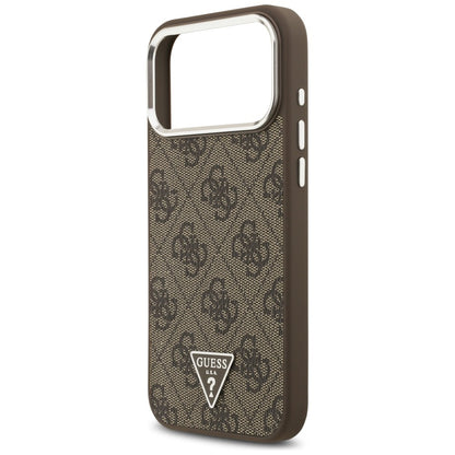 Hard Case Guess 4G Triangle Logo with MagSafe for Apple iPhone 18 Pro Max / 17 Pro Max, Brown Silver_5