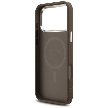 Hard Case Guess 4G Triangle Logo with MagSafe for Apple iPhone 18 Pro Max / 17 Pro Max, Brown Silver_6