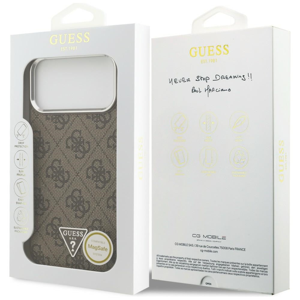 Hard Case Guess 4G Triangle Logo with MagSafe for Apple iPhone 18 Pro Max / 17 Pro Max, Brown Silver_7
