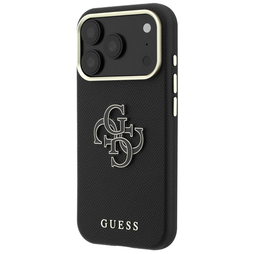 Hard Case Guess Grained Big Resin Logo for Apple iPhone 18 Pro Max / 17 Pro Max, Black_1