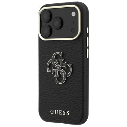 Hard Case Guess Grained Big Resin Logo for Apple iPhone 18 Pro Max / 17 Pro Max, Black_1