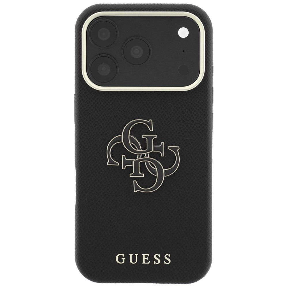 Hard Case Guess Grained Big Resin Logo for Apple iPhone 18 Pro Max / 17 Pro Max, Black_2