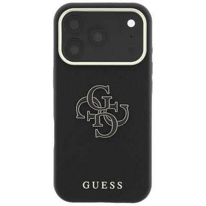 Hard Case Guess Grained Big Resin Logo for Apple iPhone 18 Pro Max / 17 Pro Max, Black_2