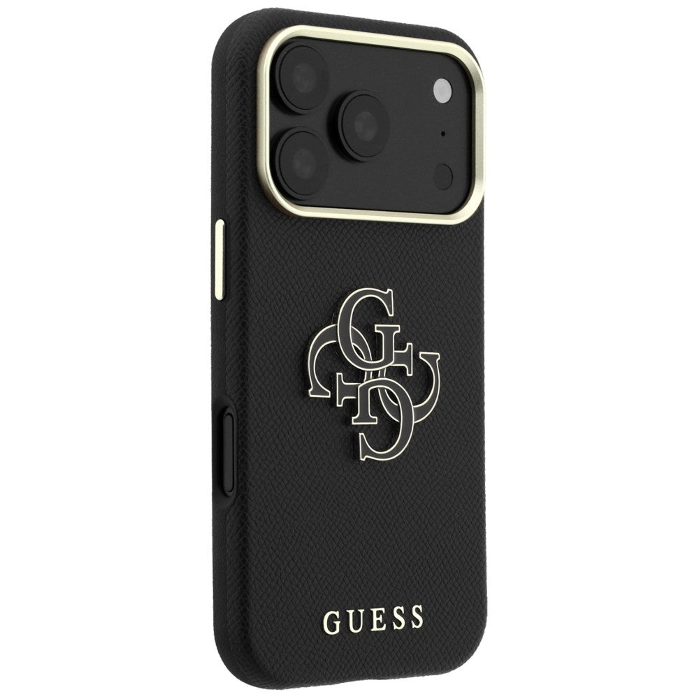 Hard Case Guess Grained Big Resin Logo for Apple iPhone 18 Pro Max / 17 Pro Max, Black_3