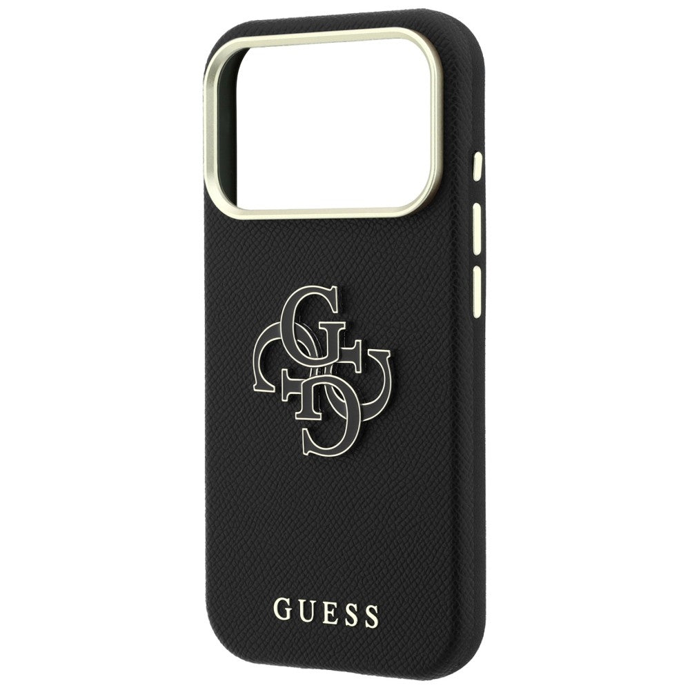 Hard Case Guess Grained Big Resin Logo for Apple iPhone 18 Pro Max / 17 Pro Max, Black_5