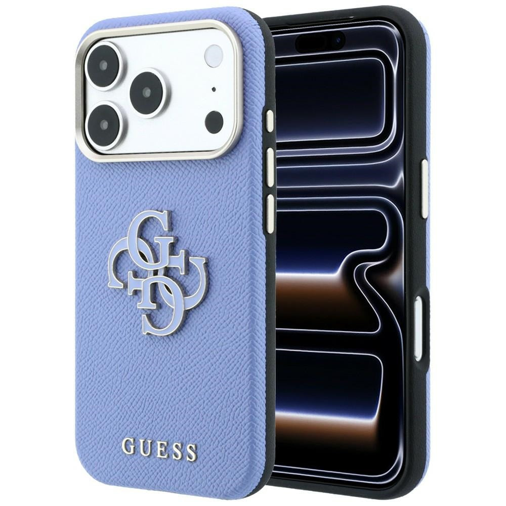 Hard Case Guess Grained Big Resin Logo for Apple iPhone 18 Pro Max / 17 Pro Max, Light Blue_0