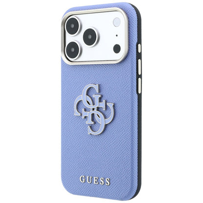 Hard Case Guess Grained Big Resin Logo for Apple iPhone 18 Pro Max / 17 Pro Max, Light Blue_1
