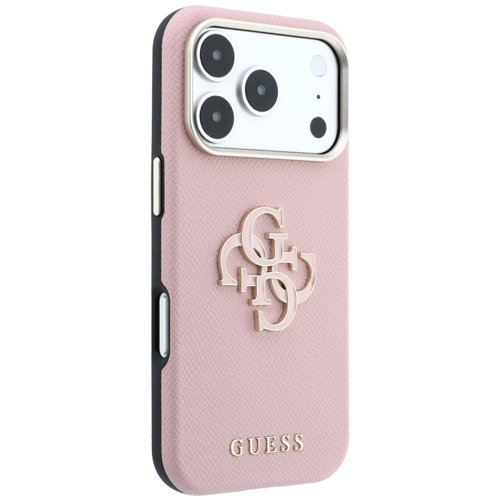 Hard Case Guess Grained Big Resin Logo for Apple iPhone 18 Pro Max / 17 Pro Max, Pink_3