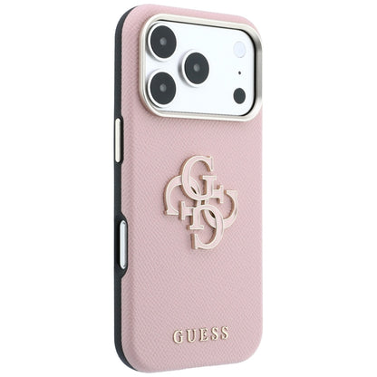 Hard Case Guess Grained Big Resin Logo for Apple iPhone 18 Pro Max / 17 Pro Max, Pink_3