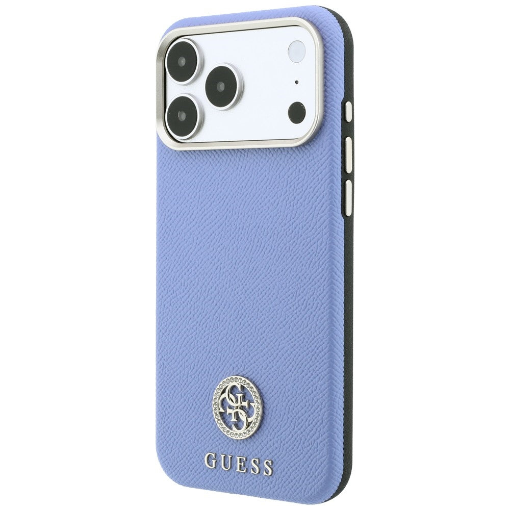 Hard Case Guess Grained Round Strass Logo with MagSafe for Apple iPhone 18 Pro Max / 17 Pro Max, Light Blue_1