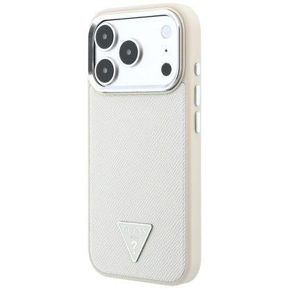 Hard Case Guess Grained Triangle Logo with MagSafe for Apple iPhone 18 Pro Max / 17 Pro Max, Beige_1