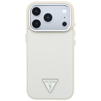 Hard Case Guess Grained Triangle Logo with MagSafe for Apple iPhone 18 Pro Max / 17 Pro Max, Beige_2