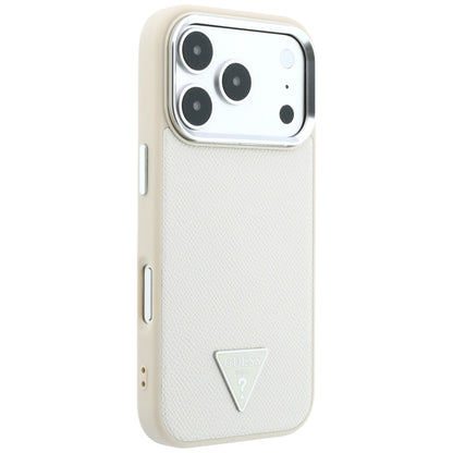 Hard Case Guess Grained Triangle Logo with MagSafe for Apple iPhone 18 Pro Max / 17 Pro Max, Beige_3
