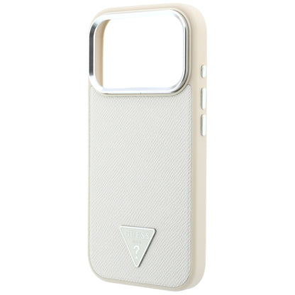Hard Case Guess Grained Triangle Logo with MagSafe for Apple iPhone 18 Pro Max / 17 Pro Max, Beige_5