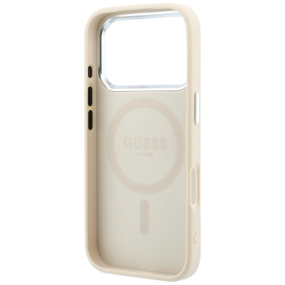 Hard Case Guess Grained Triangle Logo with MagSafe for Apple iPhone 18 Pro Max / 17 Pro Max, Beige_6