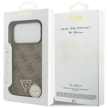 Hard Case Guess 4G Triangle Strass with MagSafe for Apple iPhone 18 Pro / 17 Pro, Brown_7