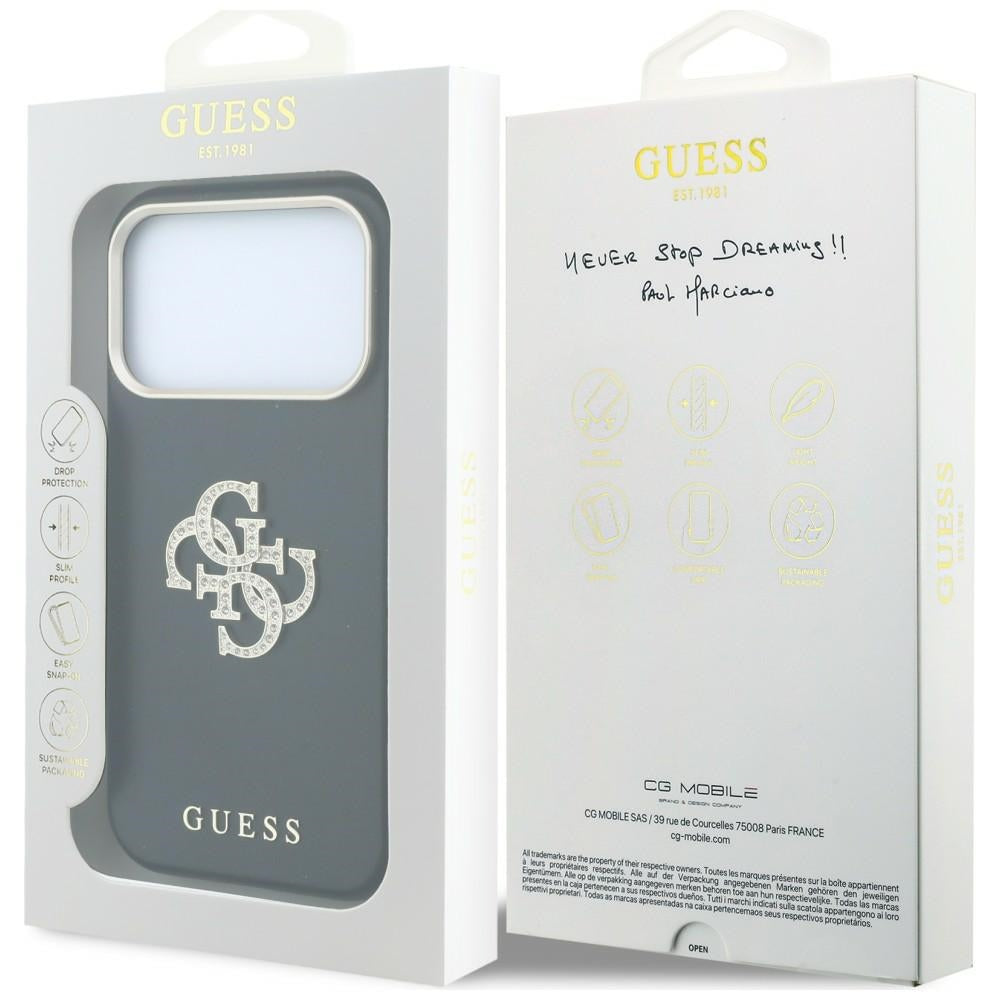 Hard Case Guess Smooth Big Strass Logo for Apple iPhone 18 Pro / 17 Pro, Black_7