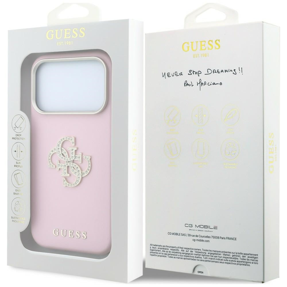 Guess Smooth &amp; Big Strass Logo Case for iPhone 18 Pro / 17 Pro - Pink_7