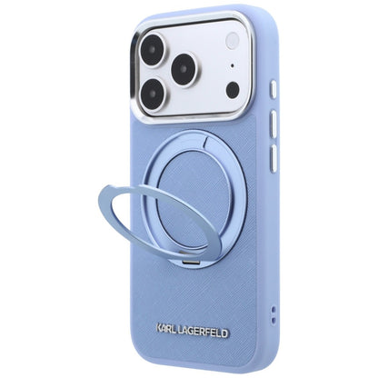 Hard Case Karl Lagerfeld Ring Stand 360 Saffiano with MagSafe for Apple iPhone 18 Pro Max / 17 Pro Max, Light Blue_1