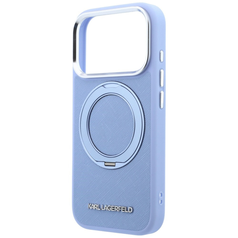 Hard Case Karl Lagerfeld Ring Stand 360 Saffiano with MagSafe for Apple iPhone 18 Pro Max / 17 Pro Max, Light Blue_5