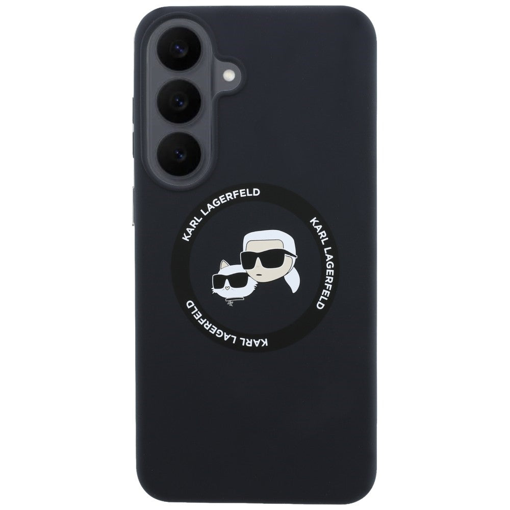 Hard Case Karl Lagerfeld Karl & Choupette Head's with MagSafe for Samsung Galaxy S26 FE S741, Black_2