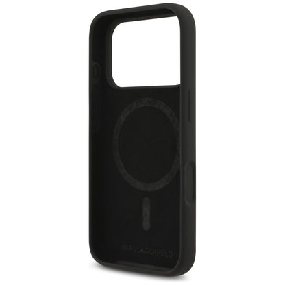 Hard Case Karl Lagerfeld Silicone Ring Karl & Choupette with MagSafe for Apple iPhone 18 Pro / 17 Pro, Black_6