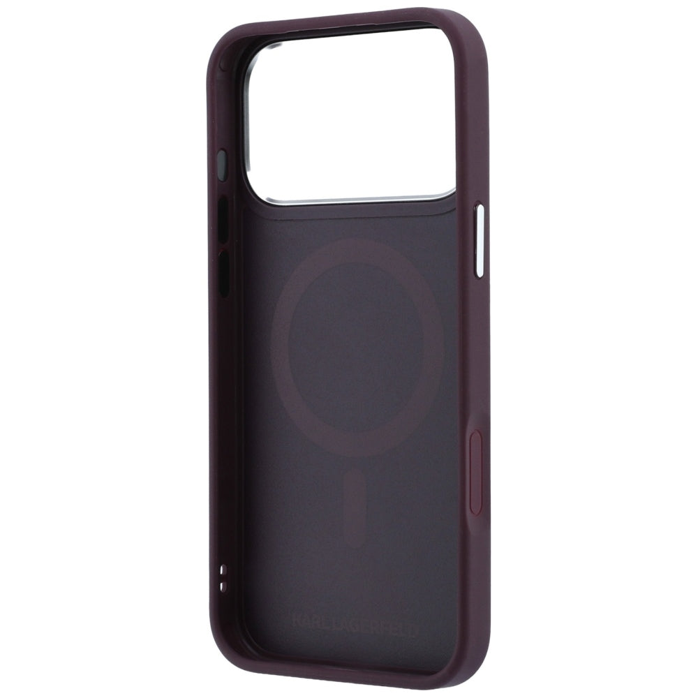 Hard Case Karl Lagerfeld Ring Stand 360 Karl Pin with MagSafe for Apple iPhone 18 Pro / 17 Pro, Burgundy_6