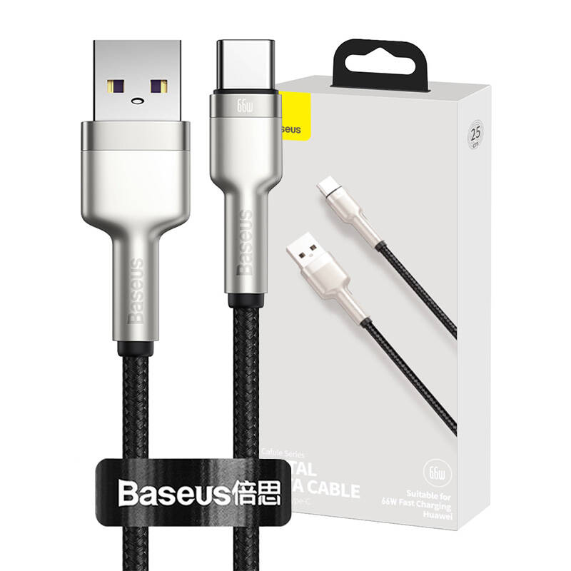 USB cable for USB-C Baseus Cafule, 66W, 0.25m (black)_0