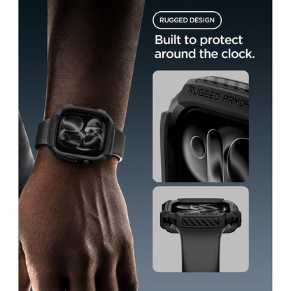 Spigen Rugged Armor Case for Apple Watch 42mm - Matte Black_4