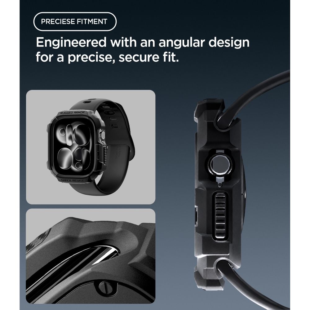 Spigen Rugged Armor Case for Apple Watch 42mm - Matte Black_5