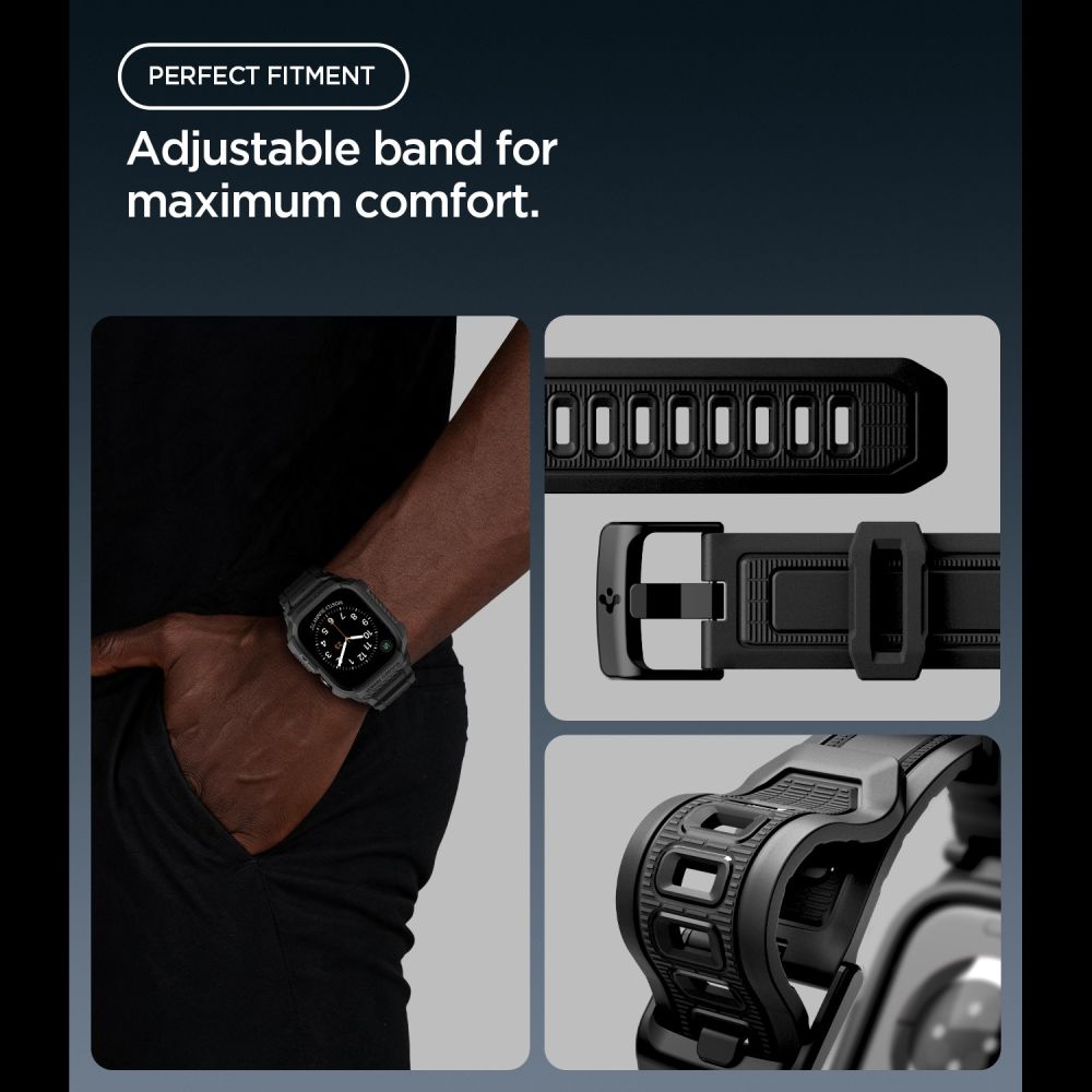 Spigen Rugged Armor Pro Apple Watch 42mm Strap - Matte Black_7