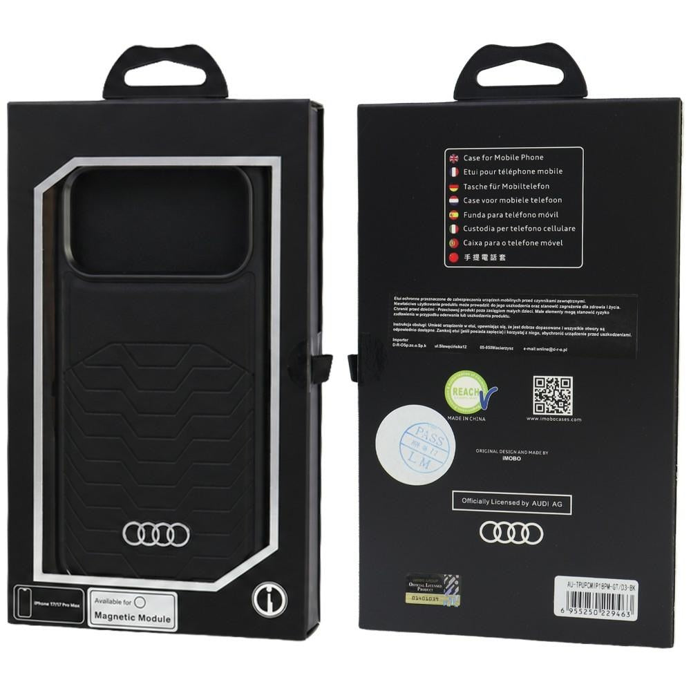 Audi GT Synthetic Leather MagSafe Case for iPhone 18 Pro Max / 17 Pro Max - Black_4