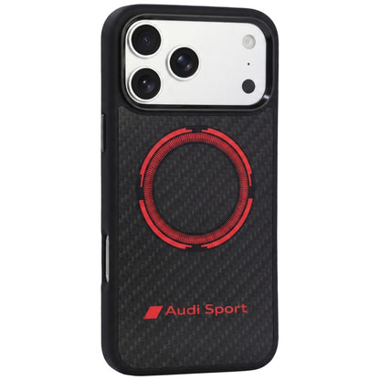 Audi RSQ Carbon Fiber Sport Red Circle MagSafe Case for iPhone 18 Pro Max / 17 Pro Max - Black_2