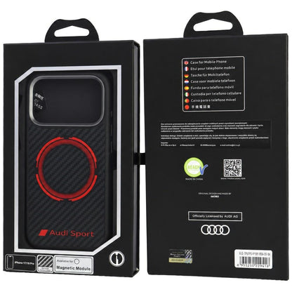 Audi RSQ Carbon Fiber Sport Red Circle MagSafe Case for iPhone 18 Pro / 17 Pro - Black_3