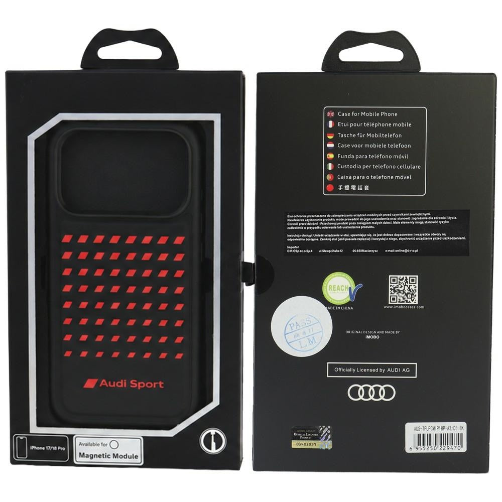 Audi Sport Synthetic Leather MagSafe Case for iPhone 18 Pro / 17 Pro - Black_4