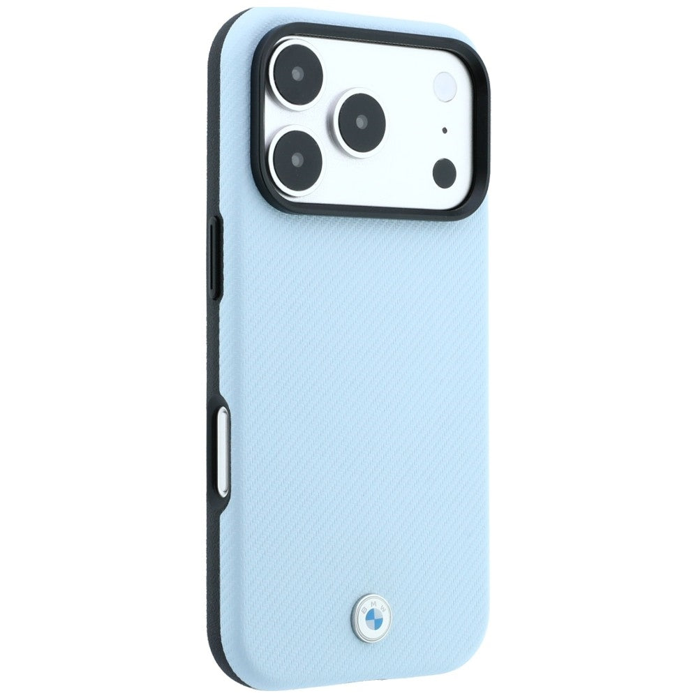 Etui BMW Kevlar Metal Logo MagSafe na iPhone 18 Pro / 17 Pro - niebieskie_3