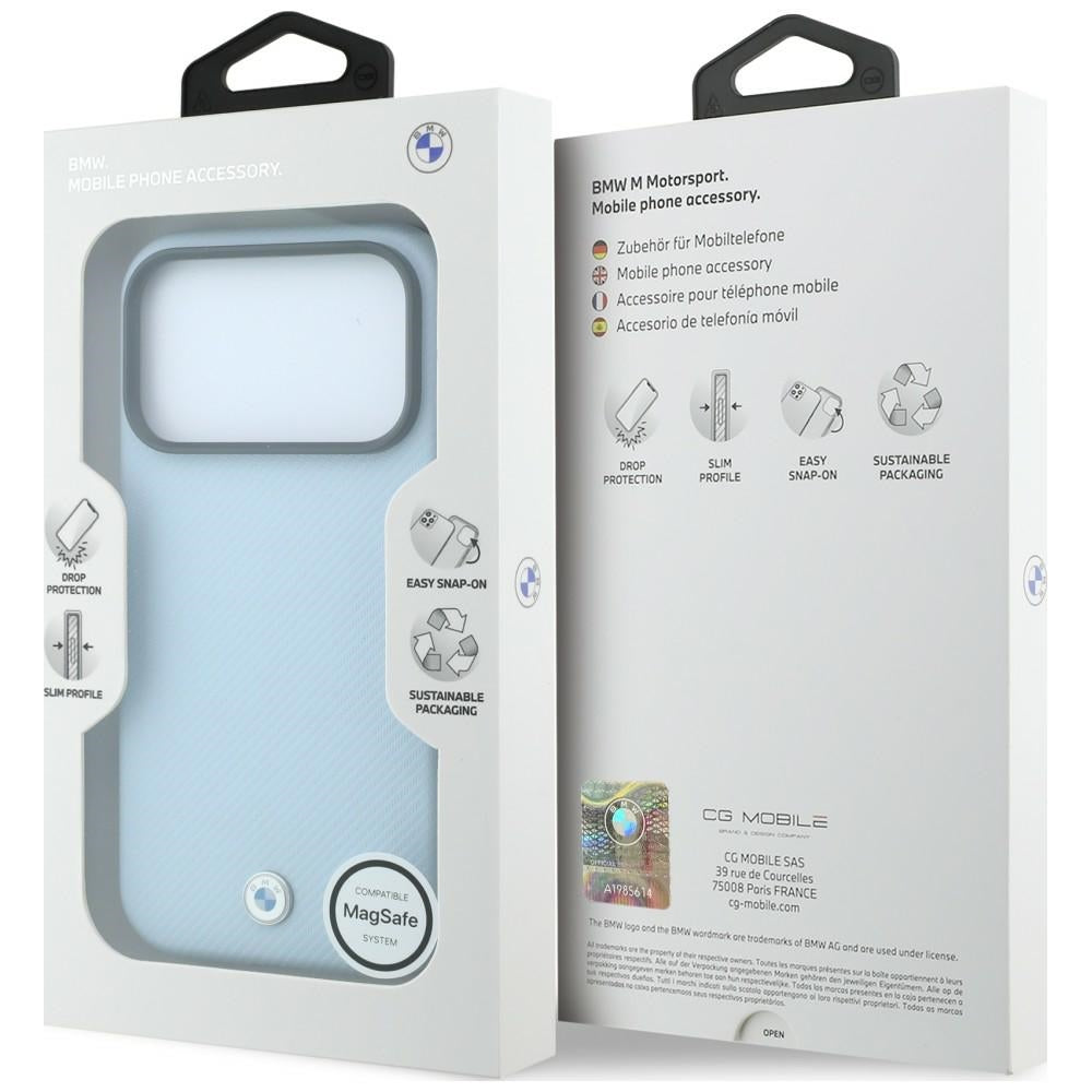 Etui BMW Kevlar Metal Logo MagSafe na iPhone 18 Pro / 17 Pro - niebieskie_7