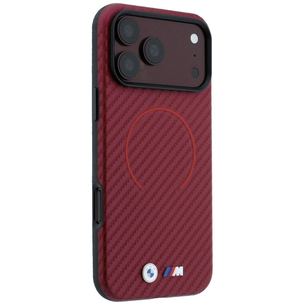 Etui BMW M Carbon Printed Ring MagSafe na iPhone 18 Pro / 17 Pro - burgundowe_3