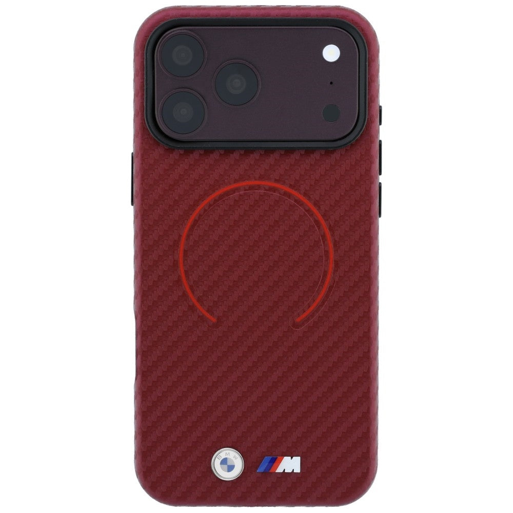 Etui BMW M Carbon Printed Ring MagSafe na iPhone 18 Pro Max / 17 Pro Max - burgundowe_2