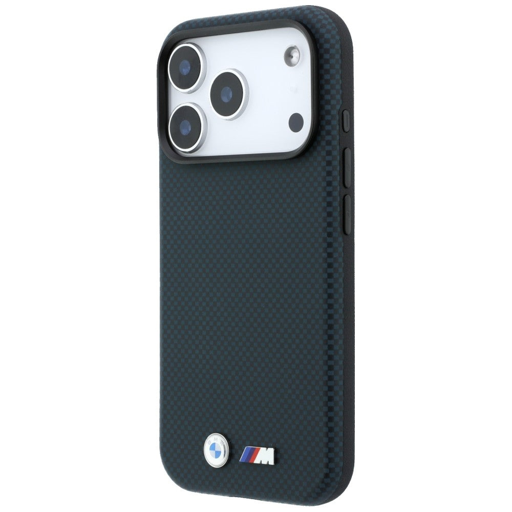 Etui BMW M Quadrille Kevlar Metal Logo MagSafe na iPhone 18 Pro Max / 17 Pro Max - granatowe_1